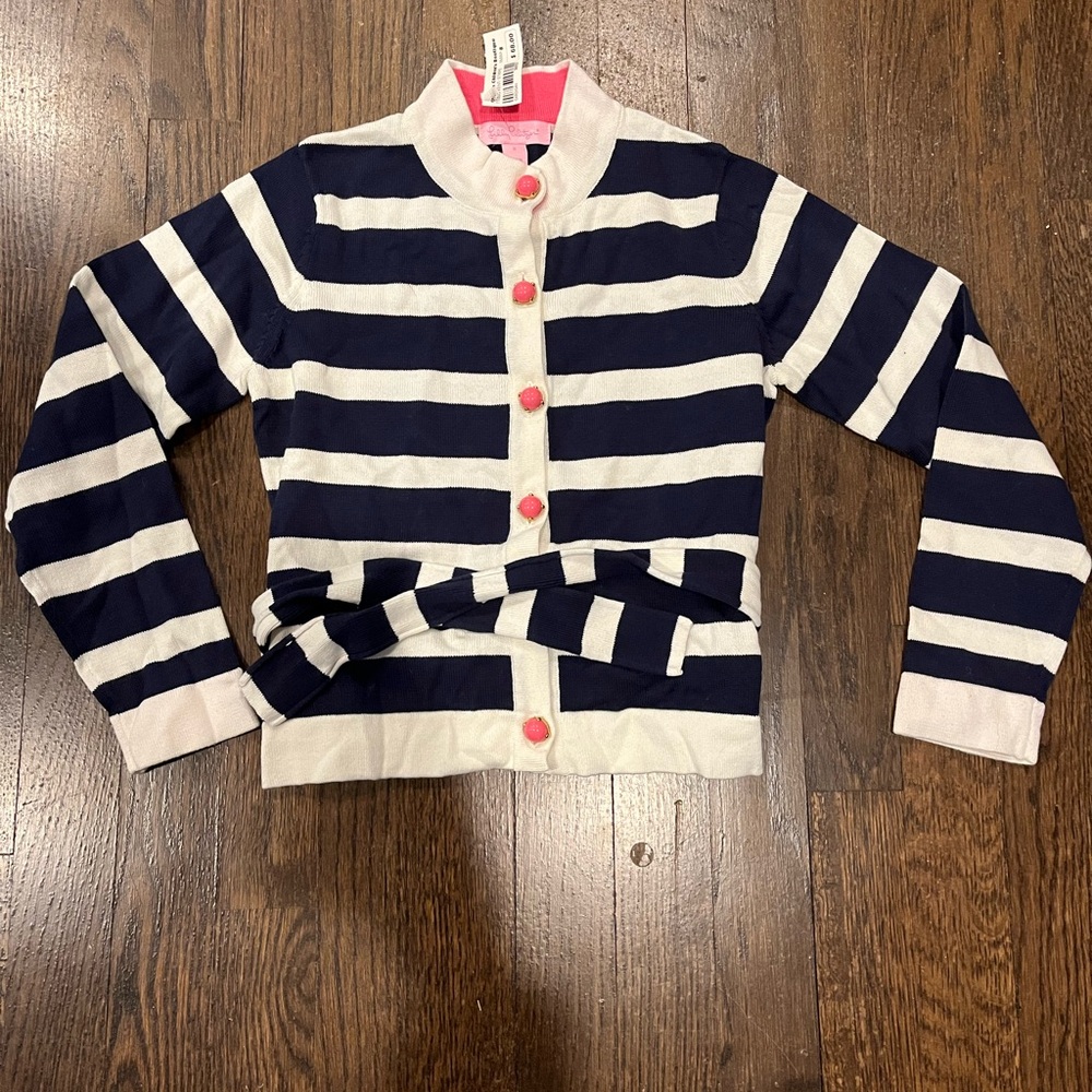 Lilly Pulitzer Nautical Blue and White Striped Sweater